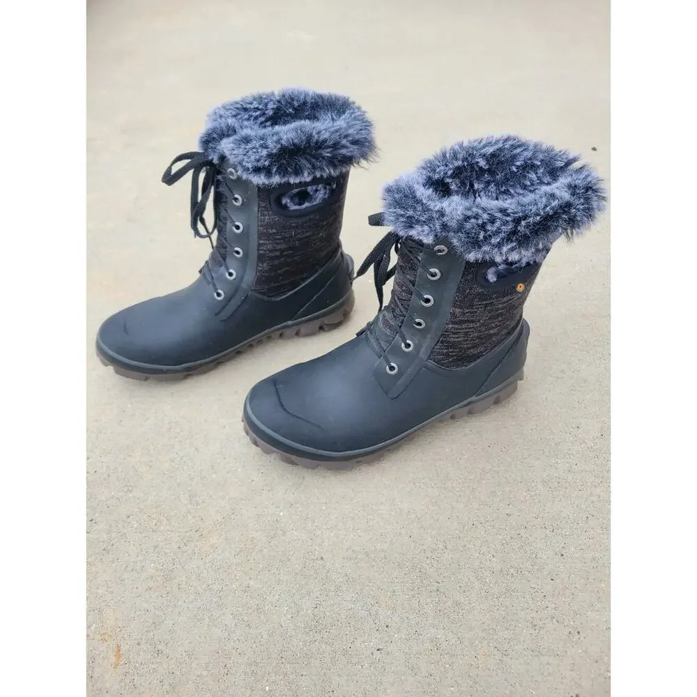 Bogs Arcata Knit Women's Waterproof Snow Boots Black Size 10